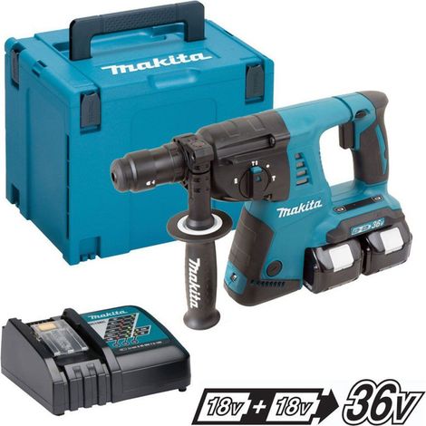 Makita – Perforateur burineur 36V SDS-Plus – 2 batteries 5,0 Ah – Technologie XPT pour protection contre l'eau et la poussière – Coffret MAKPAC