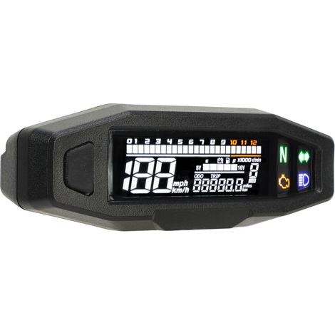 Compteur de Vitesse Universel Écran LCD Précision Élevée 12V Jauge de Niveau de Carburant LED pour Moto Course Motocyclette (1/5)