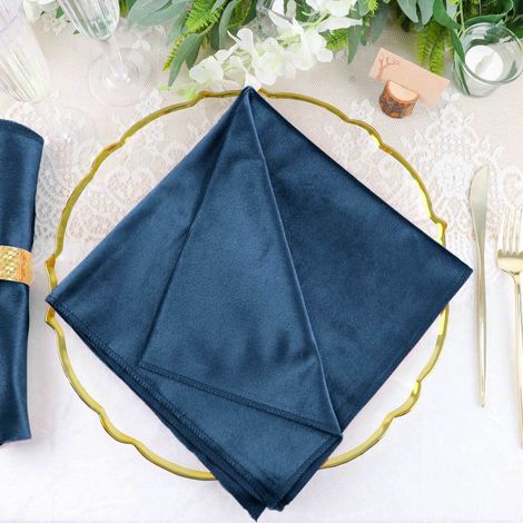 Serviette Velours - 20 x 20 Pouces - Bordure Sans Couture - Polyester - Usage Table Intérieur - Lot de 5 (1/5)