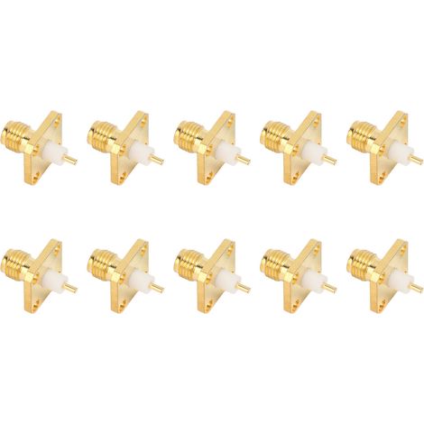 10 connecteurs coaxiaux OFC femelle 50 ohms, adaptateur antenne RF à montage bride 4 trous (1/5)