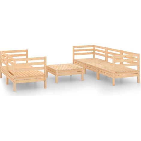 Maison Exclusive - Juego de muebles de jardín 6 piezas madera mac (1/5)