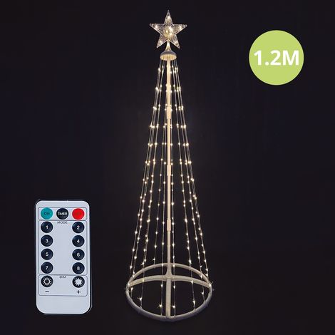 Árbol LED Isoka 1,2M 8 funciones con mando Luz cálida IP44 (1/5)