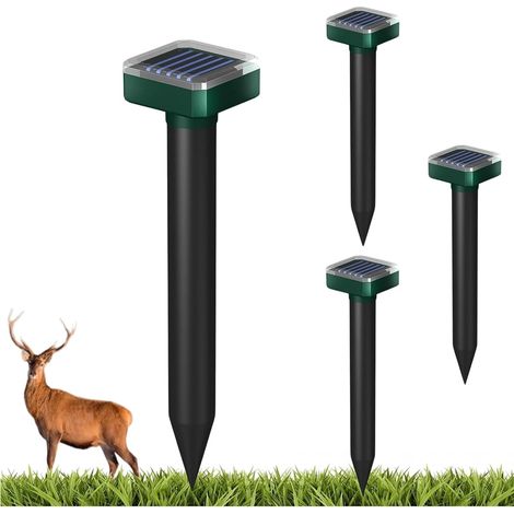 Set mit 4 Schlangenabwehrgeräten für den Garten, solarbetriebenes Hirsch- und Kaninchenabwehrgerät, Abschreckungsgeräte für den Außenbereich, Ultraschall-, elektronische und wasserdichte Geräte (1/2)