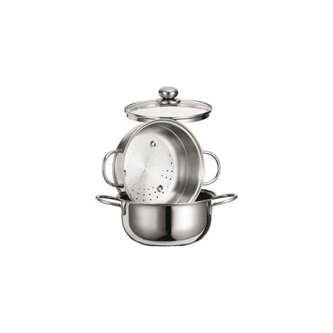 VAPORIERA STAR IN ACCIAIO AISI 430 CON CESTELLO  cm.20