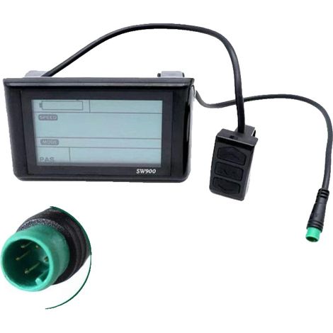 Fahrradcomputer, LCD-Display, kompatibel mit 24V-60V E-Bike-Kits, schwarz (1/2)