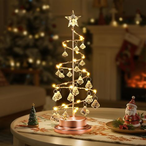 Lampada Notturna LED Albero Natale Spirale Oro Rosa 28 cm (1/5)