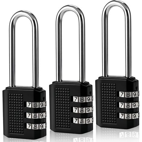 Candado con código digital, candado de combinación de 3 dígitos, candado de combinación pequeño, código digital, resistente a la intemperie, cerradura de código digital para maleta, taquilla (1/5)