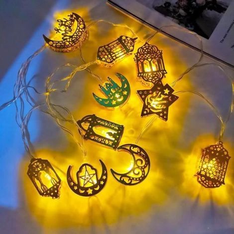 1 Guirlande Lumineuse, 10 LED, Fil Cuivre, Blanc Chaud, 2 Modes, Intérieur, Ramadan (1/3)