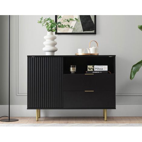 Monica - buffet - noir - 107 cm (1/5)
