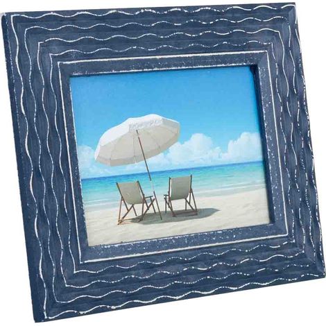 Porta fotos de madera 19x16 azul 25.5x1.5x20.5h cm