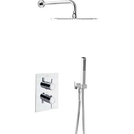 RAMONSOLER 948712RK250 BLAUTHERM Grifo Termostático Ducha Empotrado 2 Vías Con Equipo y Rociador Cromo - ref: 94D302553
