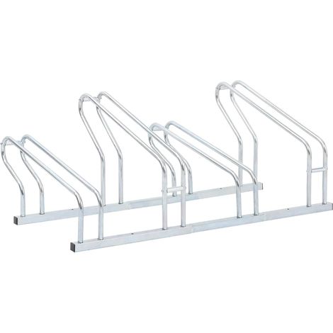Support de vélo au sol autoportant pour 4 vélos acier galvanisé (1/5)