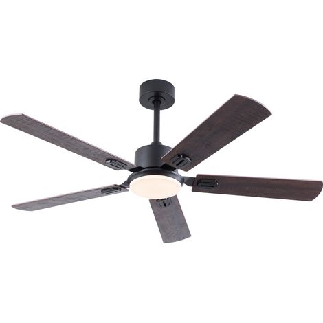 Ventilador de techo negro de 132 cm con luz LED y mando, motor DC silencioso, reversible (1/5)