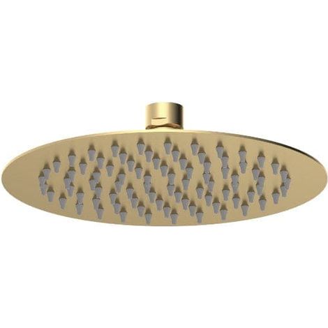 Nuie Arvan Round Fixed Shower Head 200mm x 200mm - Brushed Brass