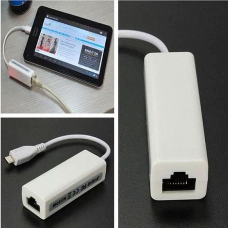 5 -Pin Micro USB 2.0 vers RJ45 Adaptateur Réseau Ethernet Pour Tablet (1/4)