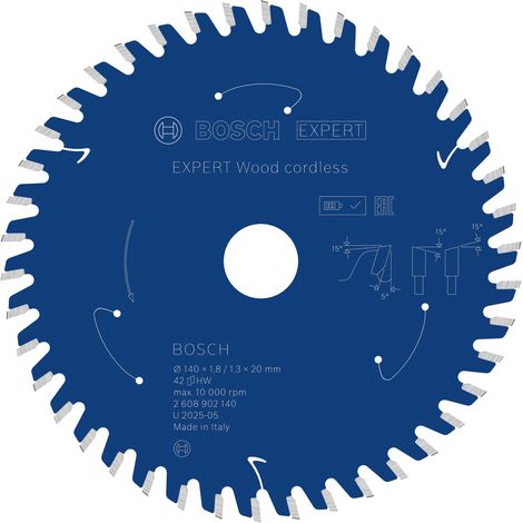 Bosch EXPERT Wood Cordless Circular Saw Blade 140 x 20 mm x 42... (1/5)