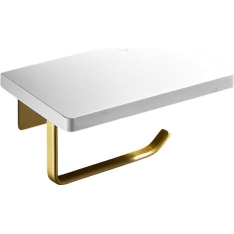 Porte-papier toilette de luxe Nordic Light en marbre, grand format, avec porte-serviettes multifonctionnel et double porte-papier toilette. (1/5)