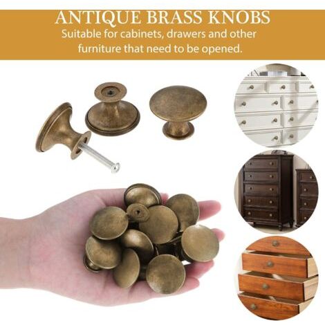 12 élégants boutons vintage pour meubles de cuisine anciens, poignées de porte en acajou de 30 mm, blanches (1/3)