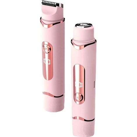 Ynkkvre - Rasoir 2 en 1 pour femmes - Rasoir électrique - Épilateur - Tondeuse - Avec affichage numérique - 1 pièce - Rose (1/5)