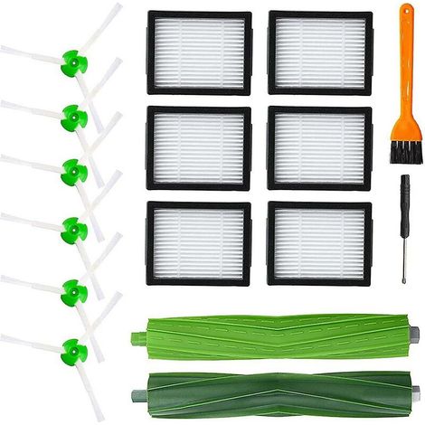 Kit de rechange pour brosse en caoutchouc, brosse latérale et filtre iRobot Roomba (1/5)