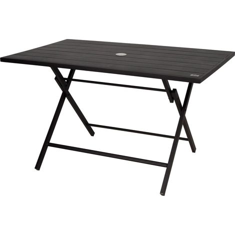 Aktive 61148 Klapptisch aus Schwarzstahl 121x75x69 cm
