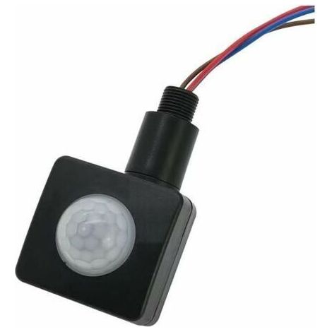 Capteur de Mouvement Détecteur Infrarouge extérieur de Corps Humain PIR Système d'alerte de Commutation Murale Noir 110V-240V Fonepro (1/5)