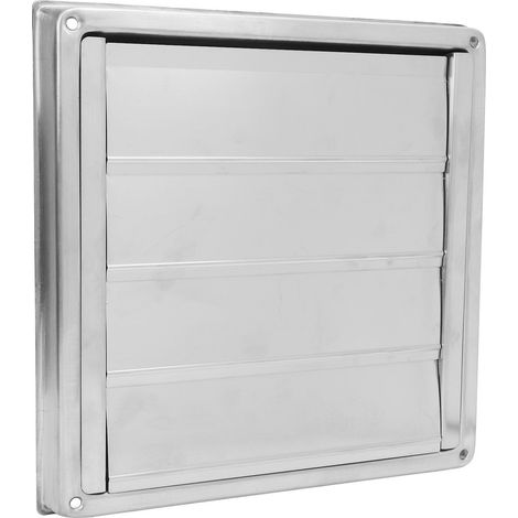 Couvercle bouche ventilation sèche-linge 10 cm carré acier inox 304 sortie murale extérieure grille maille nylon contre pluie neige vent oiseaux (1/5)
