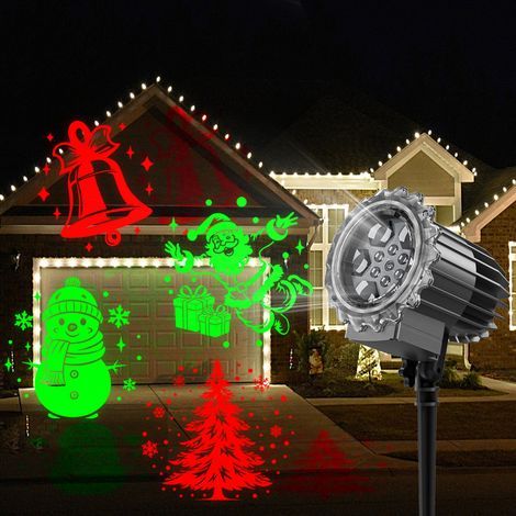 Projecteur de Noël intérieur et extérieur, éclairage LED HD étanche, idéal pour les fêtes de jardin, décoration de paysage de vacances, arrive avant Noël [efficacité énergétique de classe F] (1/4)