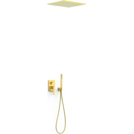 Kit mitigeur encastré 2 voies Rapid‑box pour douche Slim Or Mat 24K - TRES 20238006OM