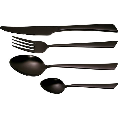 set posate 16 pezzi acciaio inox nero - 40116 - Pradel Premium