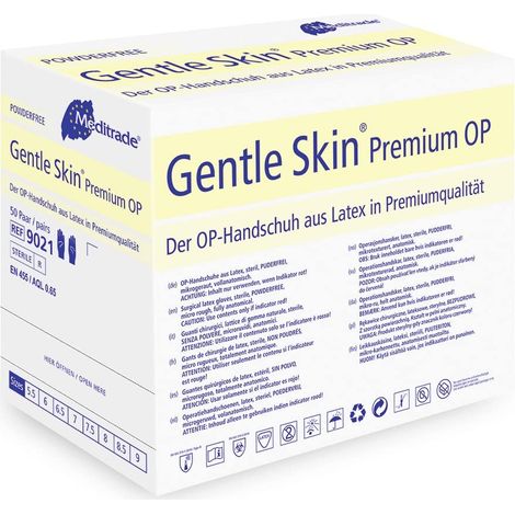 Meditrade 902155 W delicata pelle Premium chirurgici sterili in lattice senza polvere – misura 5.5 (confezione da 100) (1/4)