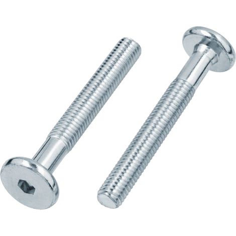 Vis à tête plate pour meubles M8x80 en acier galvanisé, lot de 20
