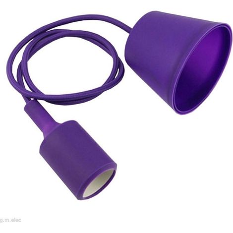 TRADE SHOP - Pendente A Soffitto Lampadario Lampada Moderno Cavo In Tessuto 1m Colore - Viola