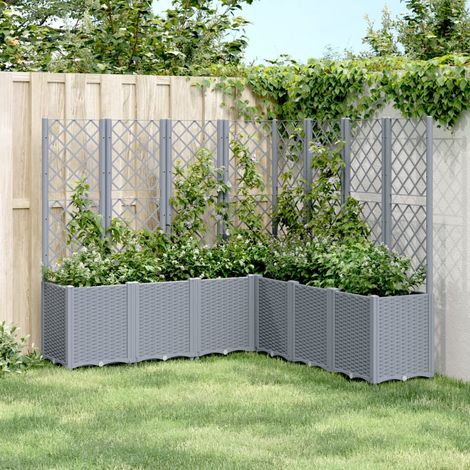 Jardinière avec treillis gris 160x160x140 PP (1/5)