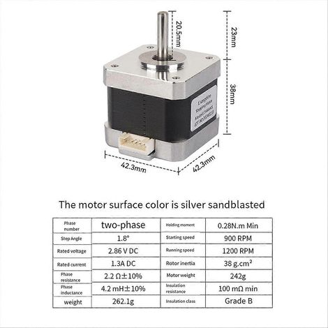 17HS4401 38 mm x 5 mm Schrittmotor für 3D-Drucker und Graviermaschinen (1/5)