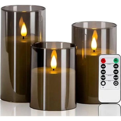 Ensemble de bougies LED avec télécommande - Décoration intérieure - Bougies LED - Bougies électriques - Flamme réaliste - Bougie d'ambiance (1/5)