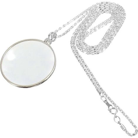 Stück 5-fache Vergrößerungs-Halskette, Leselupe, Leselupenanhänger-89X4.2CM-Silver (1/2)