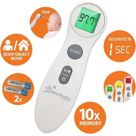 Digital Forehead Thermometer - DREAMBABY - Non-Contact Infrared - Fever Temperature Measurement - For Babies and Adults (1/3)