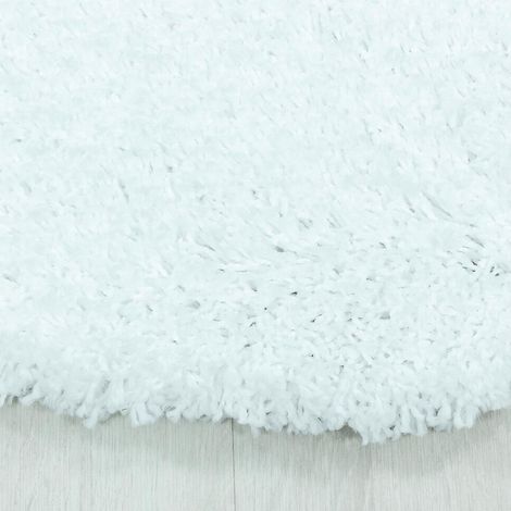 Tapis shaggy uni rond Gadol Blanc Ø 80