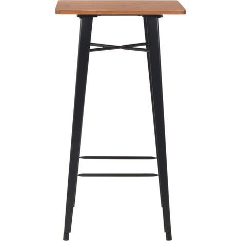 Table de bar Noir 60x60x108 cm Pinède et acier CFW462400 (1/5)