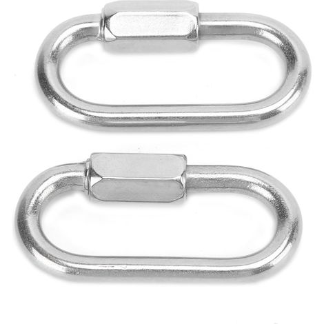 mousquetons de verrouillage en acier inoxydable en forme de D à maillon rapide avec vis hexagonale pour l'escalade (5 mm) (1/5)