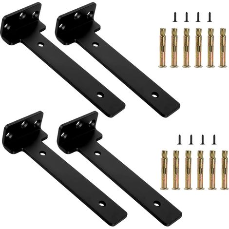 4 équerres 15cm – charge lourde 50kg, vis/ancrages – salon, cuisine, bureau (1/5)