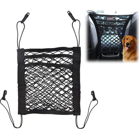 Aufbewahrungsnetz für Autositze, universelles 3-lagiges 2-Taschen-Netz für Baby- und Hunde-Autositze (1/5)