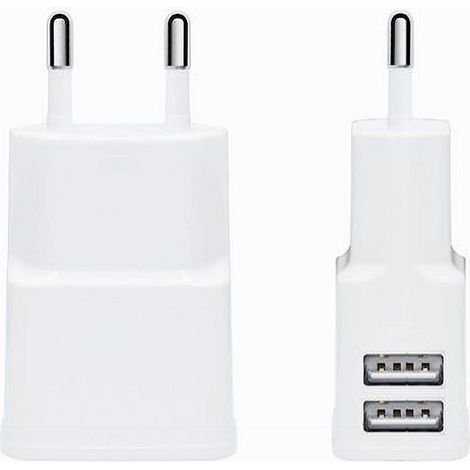 Trade Shop - LADEGERÄT 2X USB LADEBUCHSE FÜR SMARTPHONE HANDY TABLET 5V-2.1A S009A - (1/3)