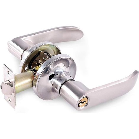 Poignée de porte antirouille en acier inoxydable, verrouillable et anticorrosion, avec levier en forme de boule. Ensemble de serrure pour l'intérieur, idéal pour l'entrée, le passage et la salle de ba (1/4)
