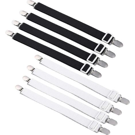 Verstellbare Bettlakenhalter-Clips – 8 Stück Bettlaken-Spannbänder, Betteckenhalter, elastische Befestigungsclips, elastische Spanngurte, für Ma
