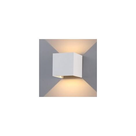 Applique murale 12W pour une utilisation intérieure et extérieure avec angle de faisceau réglable, applique LED blanc chaud 3000K, applique étanche IP65 pour salon/chambre (blanche, avec détecteur de (1/4)