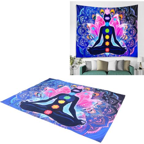 Tapisserie murale style nordique en fibre de polyester, couverture murale décorative, 150 x 150 cm (1/5)