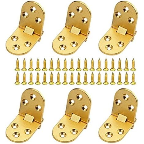 Charnières de table pliantes - LARGEIGHT - 6 pcs - Laiton - Anti-corrosion - Montage facile (1/4)