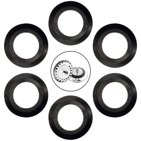 6 Pack Kitchen Sink Gasket, Elastomeric Gasket for Filter Baskets, Outer Diameter 56mm, Inner Diameter 34mm, Sink Accessories, Replacement Gasket for Kitchen Sink Filter (1/5)